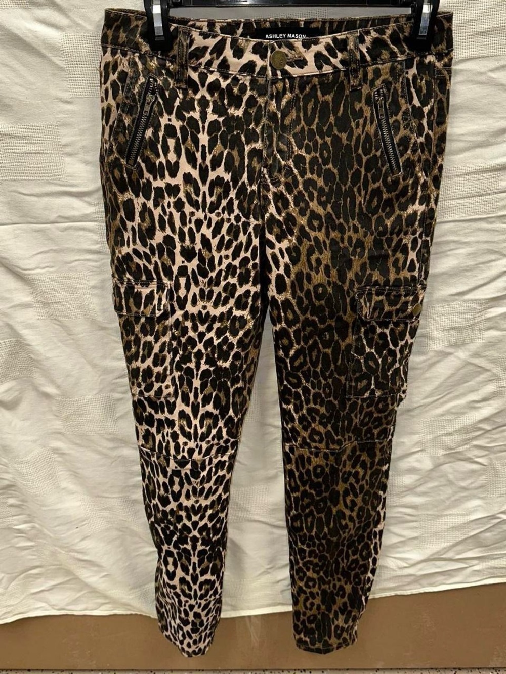 Ashley Mason cheetah leopard print jeans.